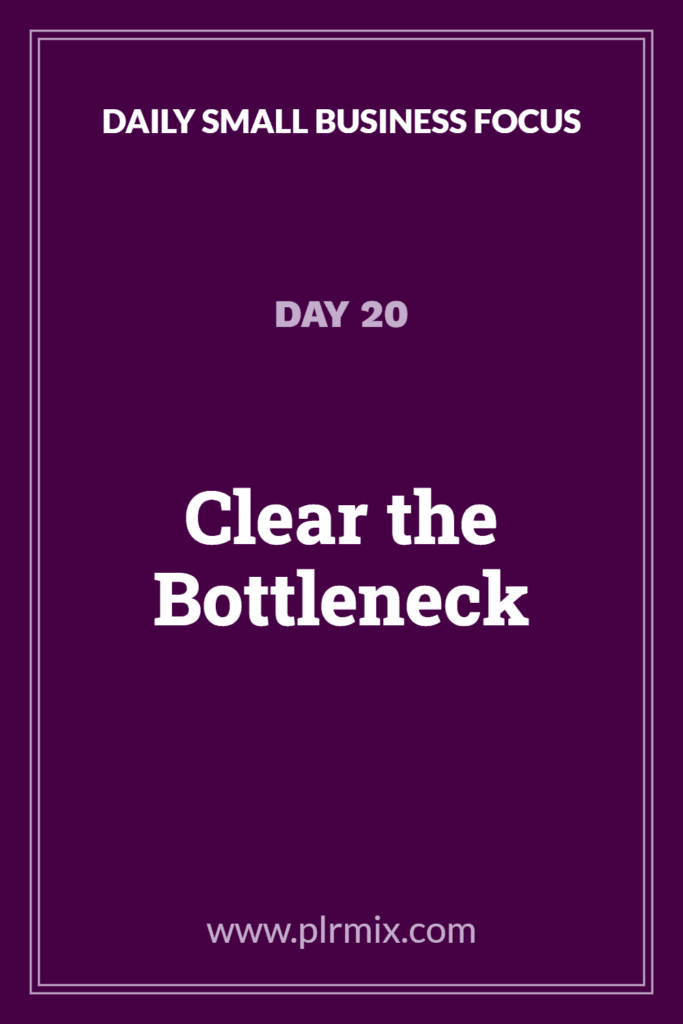 Daily Small Business Focus β Day 20: Clear the Bottleneck