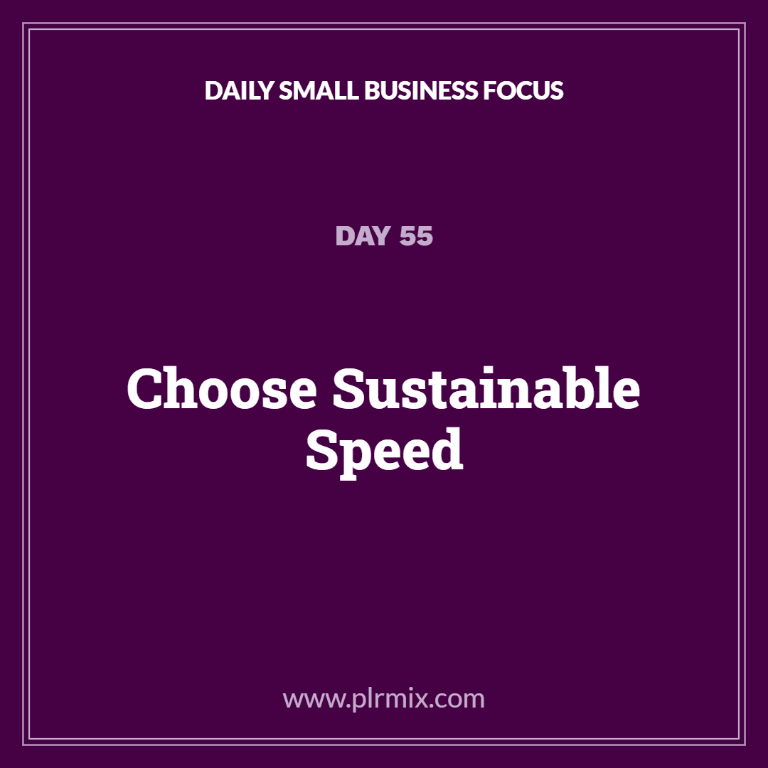 Daily Small Business Focus – Day 55: Choose Sustainable Speed