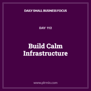 Daily Small Business Focus – Day 112: Build Calm Infrastructure