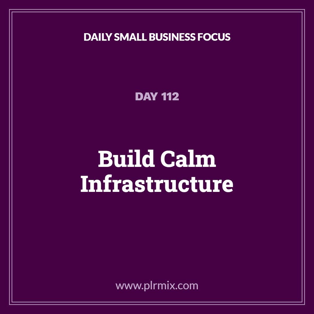 Daily Small Business Focus – Day 112: Build Calm Infrastructure