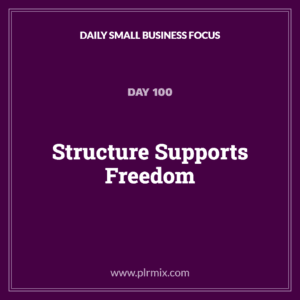 Daily Small Business Focus – Day 100: Structure Supports Freedom